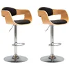 Image de Vidaxl - Chaises De Bar Lot De 2 Noir Bois Courbé Et Similicuir