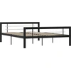 Image de vidaXL Cadre de lit noir et blanc métal 140×200 cm