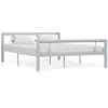 Image de Cadre De Lit Sans Matelas Gris Et Blanc Métal 160x200 Cm Vidaxl