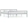 Image de Vidaxl - Cadre De Lit Sans Matelas Gris Et Blanc Métal 180x200 Cm