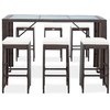 Image de vidaXL Ensemble bar de jardin 7 pièces avec coussins Poly rotin brun