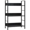 Image de Bibliothèque À 3 Niveaux Noir 60x27,6x90,5 Cm Bois D'Ingénierie Vidaxl
