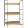 Image de Bibliothèque Avec 3 Étagères En Bois Avec Un Design Moderne Disponible En Différentes Couleurs Couleur : Noir Marron