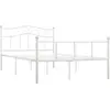 Image de vidaXL Cadre de lit blanc métal 140×200 cm