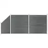 Image de Vidaxl - Ensemble De Clôture Wpc 2 Carré + 1 Incliné 446 X 186 Cm Gris