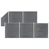 Image de Vidaxl - Ensemble De Clôture Wpc 5 Carré + 1 Incliné 965 X 186 Cm Gris