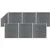 Image de Vidaxl - Ensemble De Clôture Wpc 6 Carré + 1 Incliné 1138x186 Cm Gris