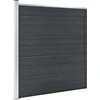 Image de vidaXL Kit de clôture WPC 7 carrés + 1 pente 1311x186 cm Gris