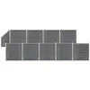 Image de Vidaxl - Ensemble De Clôture Wpc 9 Carré + 1 Incliné 1657x186 Cm Gris
