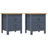 Image de Tables De Chevet Hill 2 Pcs Gris 46x35x49,5 Cm Bois De Pin