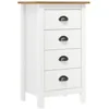 Image de Buffet Hill Blanc 46x35x80 Cm Bois De Pin Solide