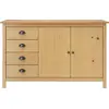 Image de vidaXL Sideboard Hill brun miel 130x40x80 cm pin massif