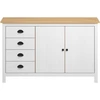 Image de vidaXL Sideboard Hill Blanc 130x40x80 cm Pin massif