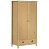 Image de Garde-robe À 2 Portes Hill 89x50x170 Cm Bois De Pin Solide