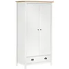 Image de Garde-robe À 2 Portes Hill Blanc 89x50x170cm Bois De Pin Solide