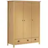 Image de Garde-robe À 3 Portes Hill 127x50x170 Cm Pin Solide