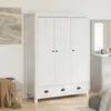 Image de vidaXL Armoire avec 3 portes Hill blanc 127x50x170 cm Pin