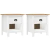 Image de Tables De Chevet 2 Pcs Hill 46x35x49,5 Cm Bois De Pin Solide