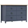 Image de Vidaxl - Buffet Hill Gris 125x40x80 Cm Bois De Pin Solide