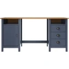 Image de vidaXL Bureau Hill Gris 150x50x74 cm Pin massif
