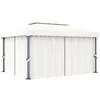Image de Vidaxl - Tonnelle Avec Rideau 4x3 M Blanc Crème Aluminium