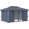 Image de vidaXL Pavillon avec rideau 4x3 m Anthracite Aluminium