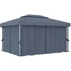 Image de Vidaxl - Tonnelle Avec Rideau 4x3 M Anthracite Aluminium
