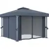 Image de vidaXL Pavillon avec rideau 3x3 m Anthracite Aluminium