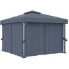 Image de Vidaxl - Tonnelle Avec Rideau 3x3 M Anthracite Aluminium