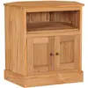 Image de Vidaxl   Buffet D'Angle 60x45x60 Cm En Bois De Teck Massif   Finition À L'Huile Naturelle   Compartiment Inférieur Avec 2 Portes   Meuble Tv Ou Table De Chevet