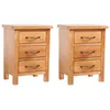 Image de Tables De Chevet 2 Pcs 40x30x54 Cm Bois De Chêne Massif Vidaxl