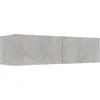 Image de Vidaxl   Meuble Tv Gris Béton 120x30x30 Cm   Bois D’ingénierie   2 Portes Abattantes   Capacité De Charge 60 Kg