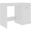 Image de vidaXL Bureau blanc brillant 100x50x76 cm bois composite
