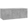 Image de vidaXL Armoire TV gris béton 80x34x30 cm Bois composite