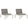 Image de Vidaxl - Chaises De Salon De Jardin Et Coussins Lot De 2 Plastique Blanc
