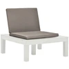 Image de vidaXL Chaises de jardin avec coussins 4 pcs. Plastique blanc