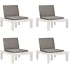 Image de Vidaxl - Chaises De Salon De Jardin Et Coussins Lot De 4 Plastique Blanc