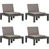 Image de Vidaxl - Chaises De Salon De Jardin Et Coussins 4pc Plastique Anthracite