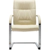 Image de vidaXL Chaise de bureau à piétement luge Crème Similicuir