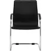 Image de vidaXL Chaise de bureau à piétement luge noir similicuir