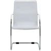 Image de vidaXL Chaise de bureau à piétement luge blanc similicuir