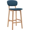 Image de vidaXL Tabouret de bar 2 pcs. Tissu bleu