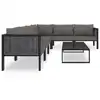 Image de vidaXL Ensemble salon de jardin 7 pièces avec coussins Poly rotin Anthracite
