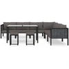 Image de vidaXL Ensemble de salon de jardin 9 pièces avec coussins Poly Rattan Anthracite