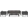 Image de vidaXL Ensemble salon de jardin 6 pièces avec coussins Poly rotin Anthracite