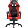 Image de vidaXL Chaise de jeu avec repose-pieds rouge et noir similicuir