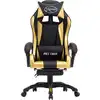 Image de vidaXL Chaise de jeu avec repose-pieds Golden et noir similicuir