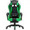 Image de vidaXL Chaise de jeu avec repose-pieds Vert et noir Similicuir