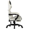 Image de vidaXL Chaise de jeu avec repose-pieds noir et blanc similicuir