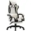 Image de Vidaxl - Fauteuil De Jeux Vidéo Et Repose-pied Noir Et Blanc Similicuir